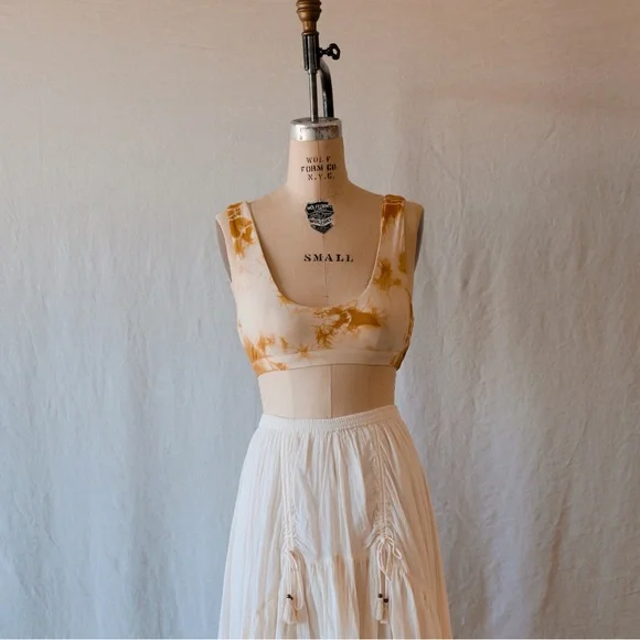 Spell Cream Maxi A-Line Skirt Asymmetrical High-Low - Picture 15 of 16